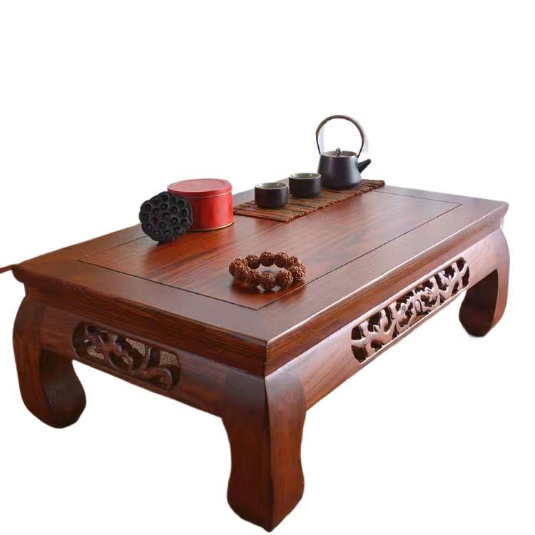 Elm Tatami Tea Table, Japanese-Style Table, Bay Window Table, Low Table, Traditional Chinese-Style Solid Wood Balcony Study Table