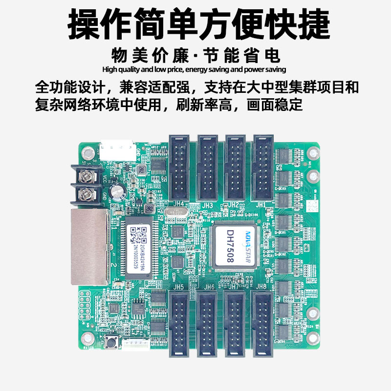 Nova DH7508-S Digital Screen Receiving Card Full Color Large Screen LED DiSplay AdvertiSing Screen Video Control Card