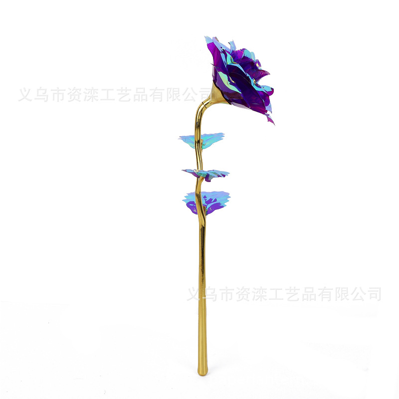 Elbow Gold Foil Flower Valentine's Day Color Gold Rose Cross-Border Foreign Trade Elbow Gold Foil Flower Rose Smile Rose Flower