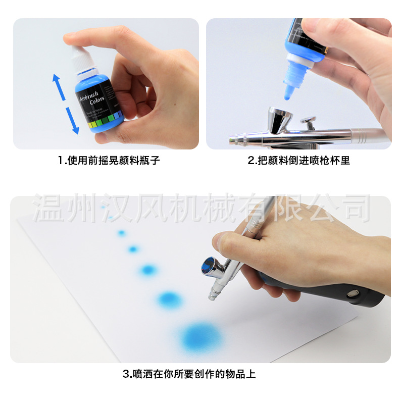 Spray Gun Pigment Dilution-Free Water-Based Environmentally Friendly Paint Painting Graffiti Color Change Plastic Wooden Metal Model DIY 12 Colors