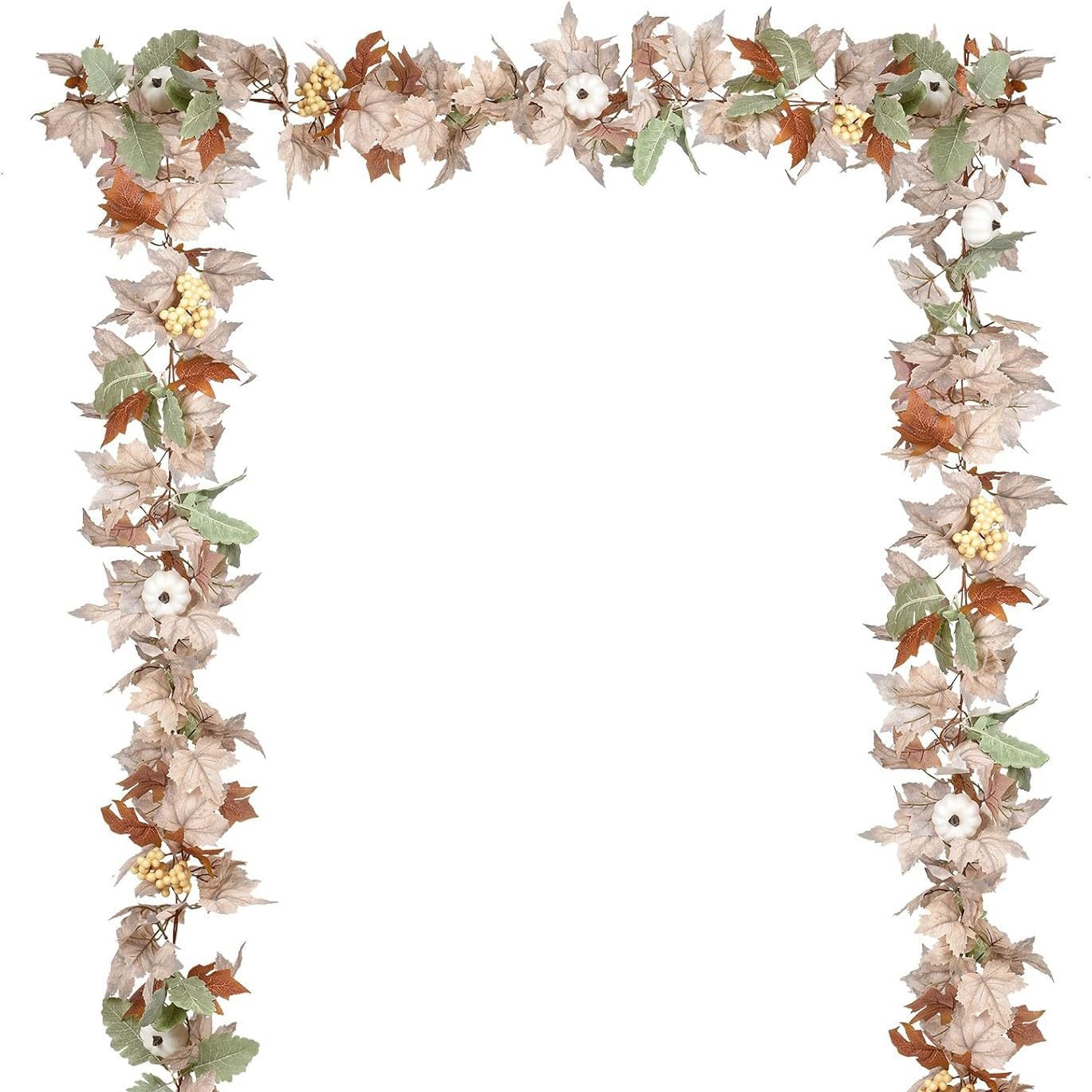 Harvest Festival Farmhouse Decoration Farmhouse Thanksgiving Maple Leaf Berry White Pumpkin Set Garland Ornaments Pendant