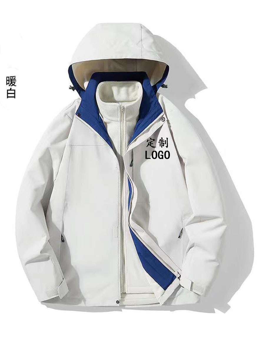 2024 new outdoor three-in-one assault clothing LOGO color matching waterproof leisure windproof waterproof coat wholesale