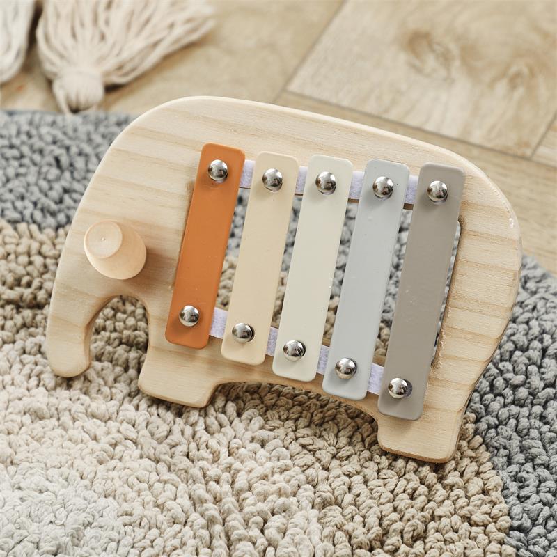 Hands-on Brain Percussion Instrument 5-tone Baby Elephant Knocking Piano Cross-border Educational Baby Music Early Education Wooden Knocking Piano Toy