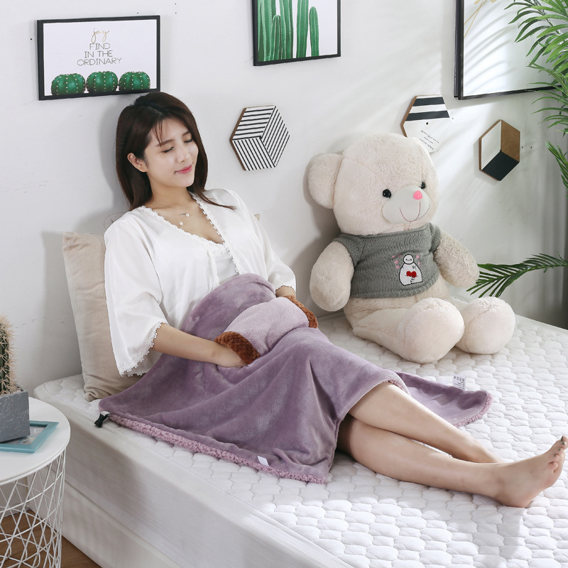 Cross-Border 5V Electric Blanket USB Multi-Functional Hand Warmer Knee Blanket Office Lunch Break Falai Velvet Heating Blanket Travel