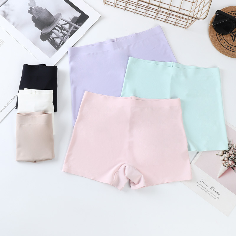 Бесшовные шелковые трусы, дышащие, хлопковые, большого размера, женские боксеры