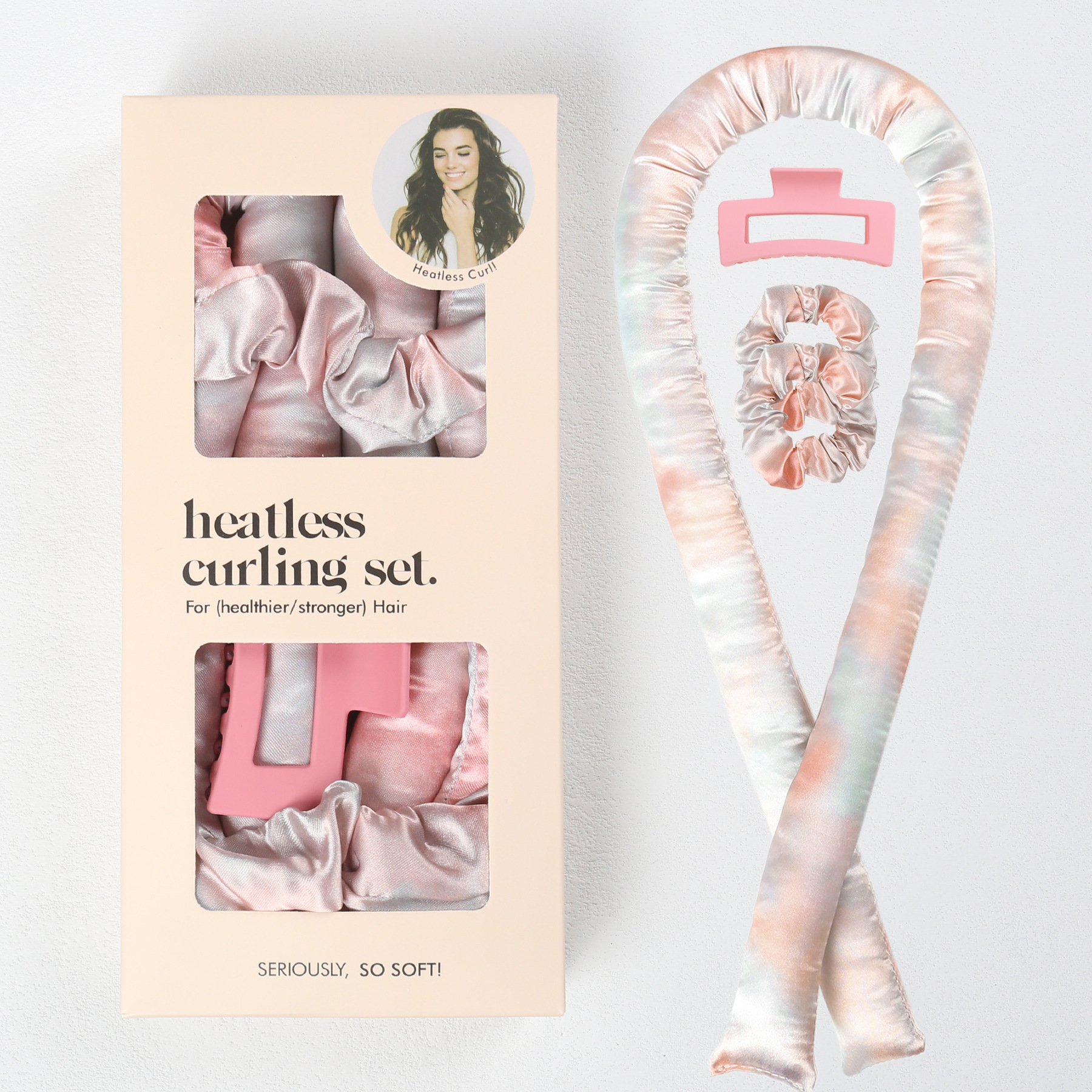 Утюг для завивки волос атласный безнагревной комплект для сна укладки ленивый окрашенный цвет завивки прямая поставка с фабрики