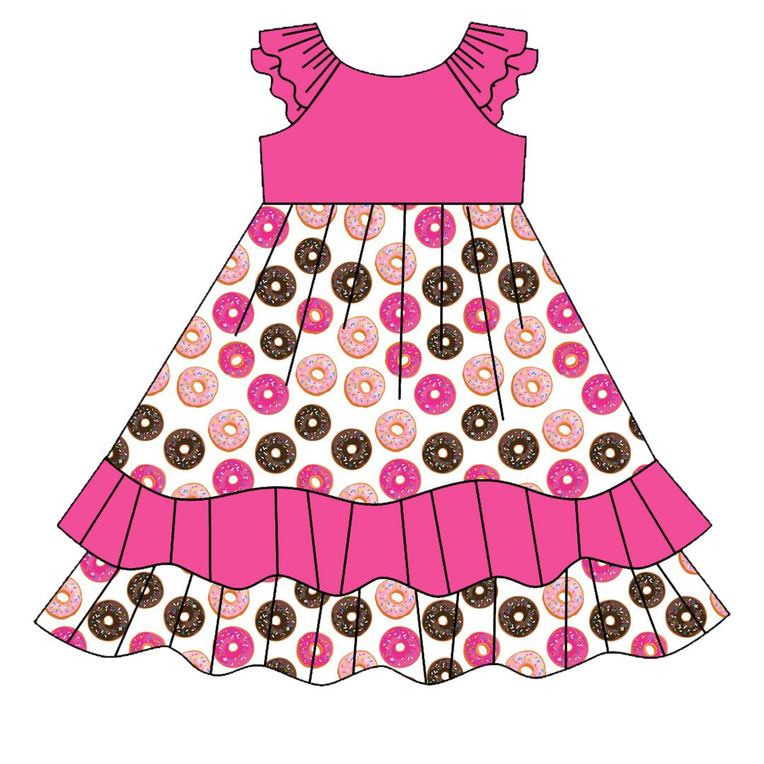 Cross-Border Wholesale Customized Summer Girls Princess Dress Digital Printing Process