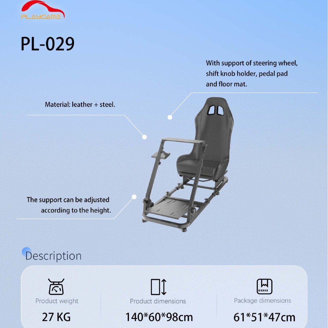 Симулятор вождения гоночный симулятор игровое сиденье рама для симулятора кокпита