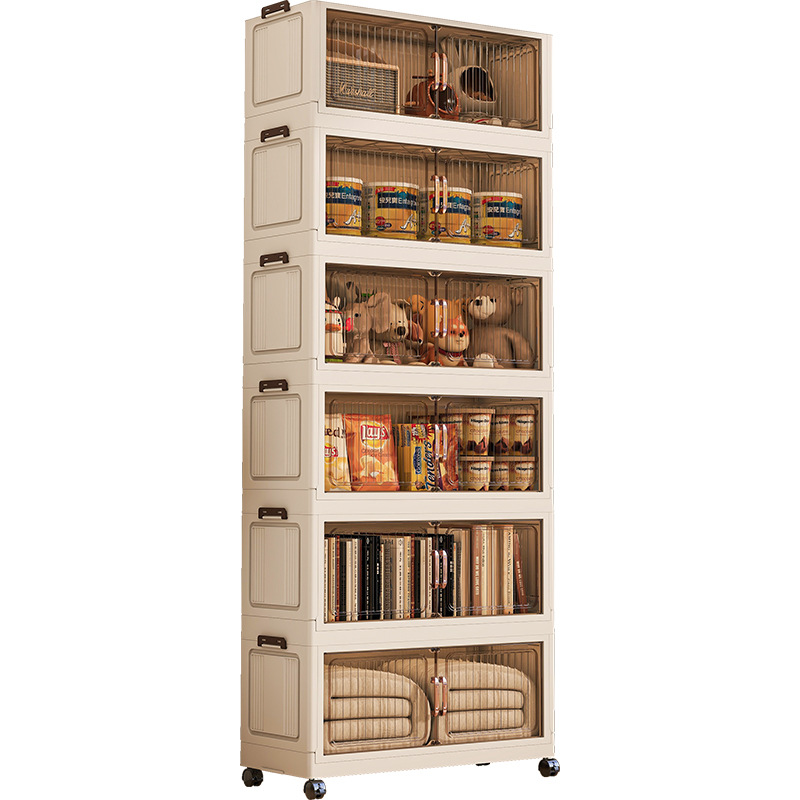 Installation-Free Folding Storage Box Household Simple Toy Storage Cabinet Storage Box Snack Cabinet Kitchen Plastic Storage Cabinet