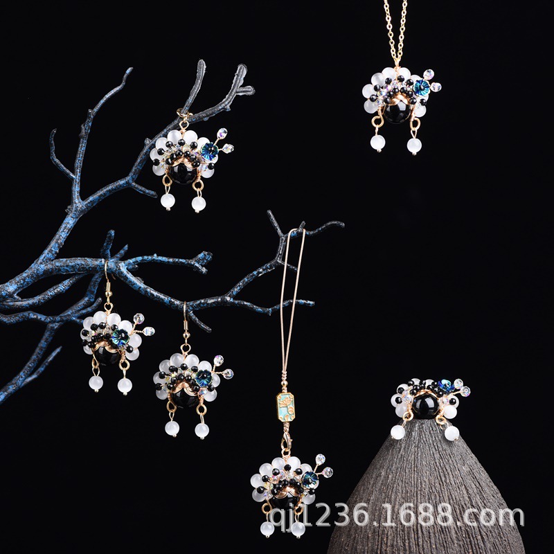 Меч лошадь Дань аксессуары ретро костюм танга ханфу аксессуары пекинская опера лицо Хуа Дань серьги кот глаз ювелирные изделия невесты антикварные