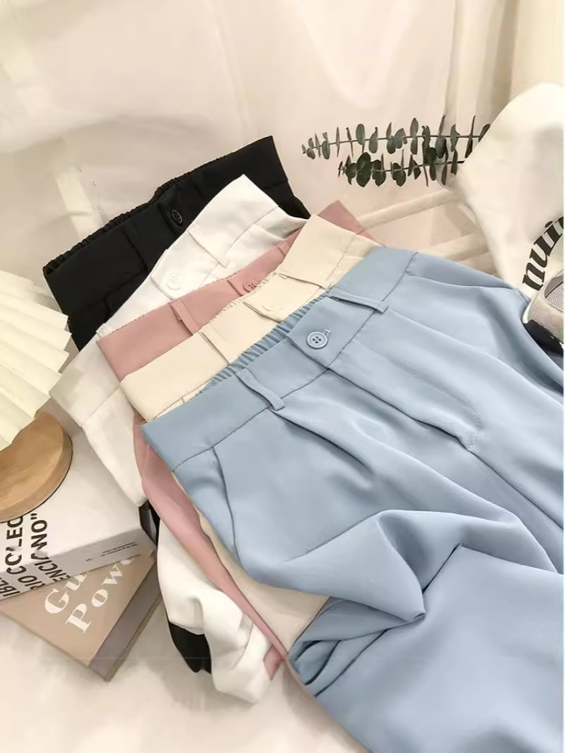 Брюки для женщин 2024, весна-осень, корейский стиль, свободные брюки с высокой талией