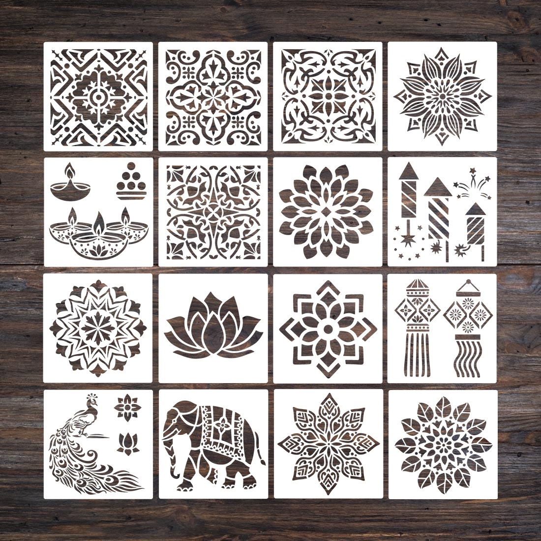 Amazon TEMU cross-border new Mandala Diwali element mandala lotus elephant painting template