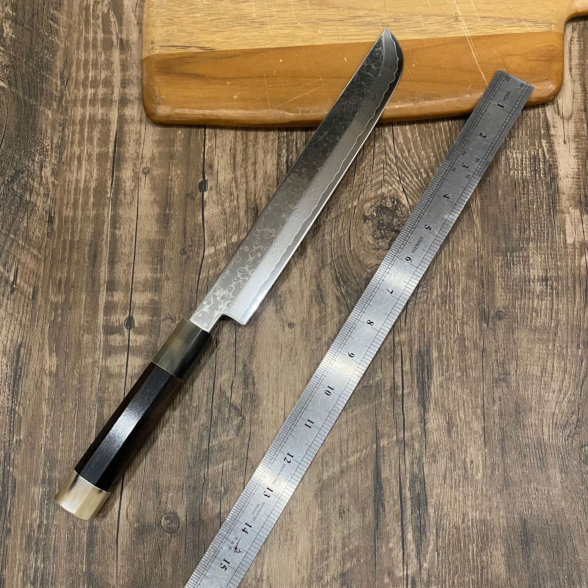 Японский нож из дамасской стали, острый, для нарезки рыбы