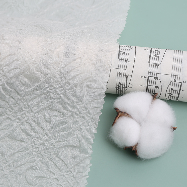 New Spot Tencel Fabric Polyester Tencel Crepe Embossed Fabric Spring and Summer Dress Halter Shirt Fabric