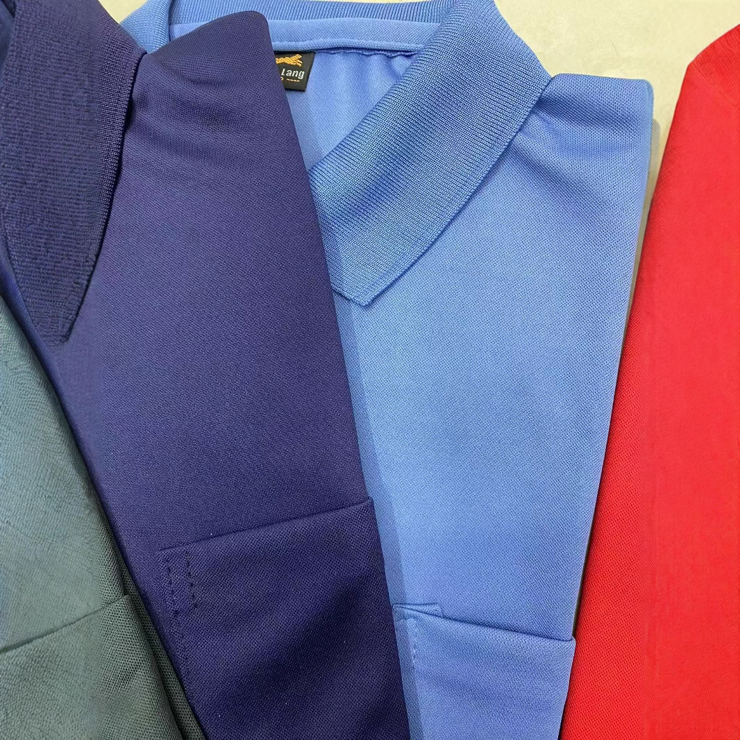 Middle-Aged and Elderly Men's Autumn Lapel T-Shirt Large Size Dad and Grandpa Wear Long-Sleeved Top with Flap Pocket Pantss Street Stall Supply