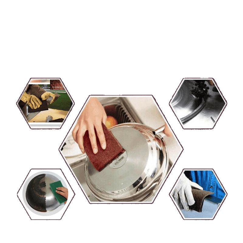 Industrial White Scouring Pad Thickened Scouring Pad Wire Cloth Emery Pot Brush Stainless Steel Iron Plate Rust Removal Dishwashing Cloth