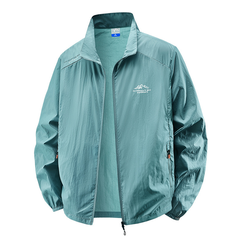 Ice Silk Quick-Drying Sun Protection Clothing Men's Summer Thin Stand-Up Collar Jacket Breathable Outdoor 2025 New Men's Sun Protection Clothing
