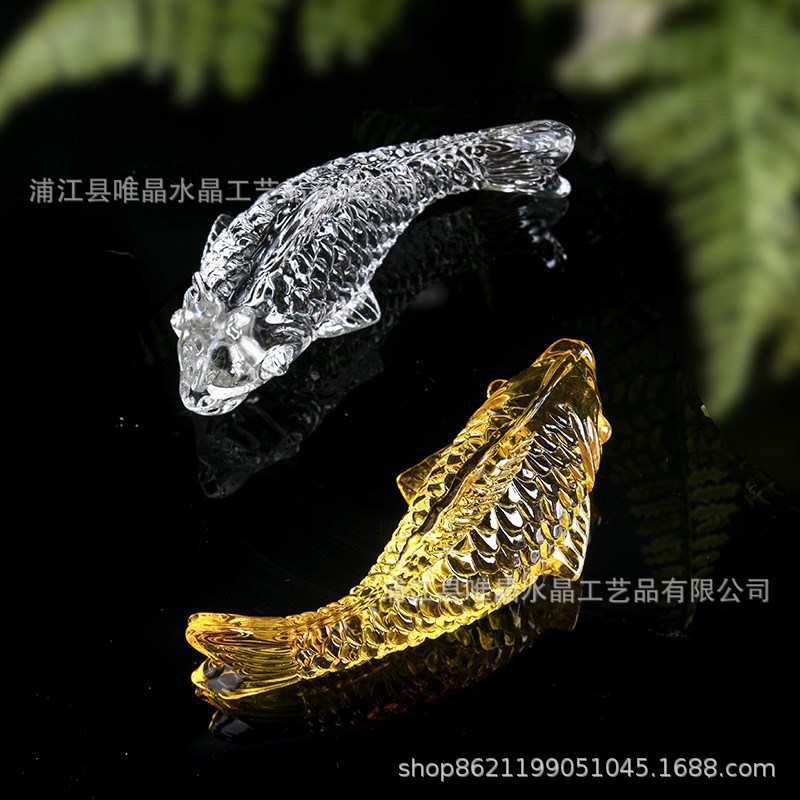 Factory Direct sale citrine fish fortune feng shui decoration mascot year by year home living room small decorations