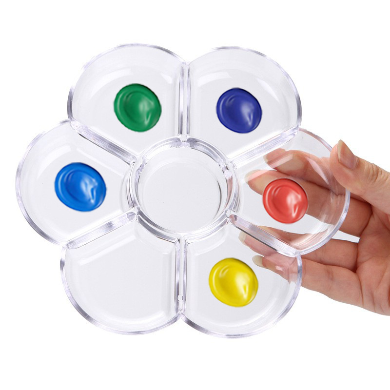 Cross-border art plastic palette small plum blossom palette small feet palette 6 holes 10 holes round palette