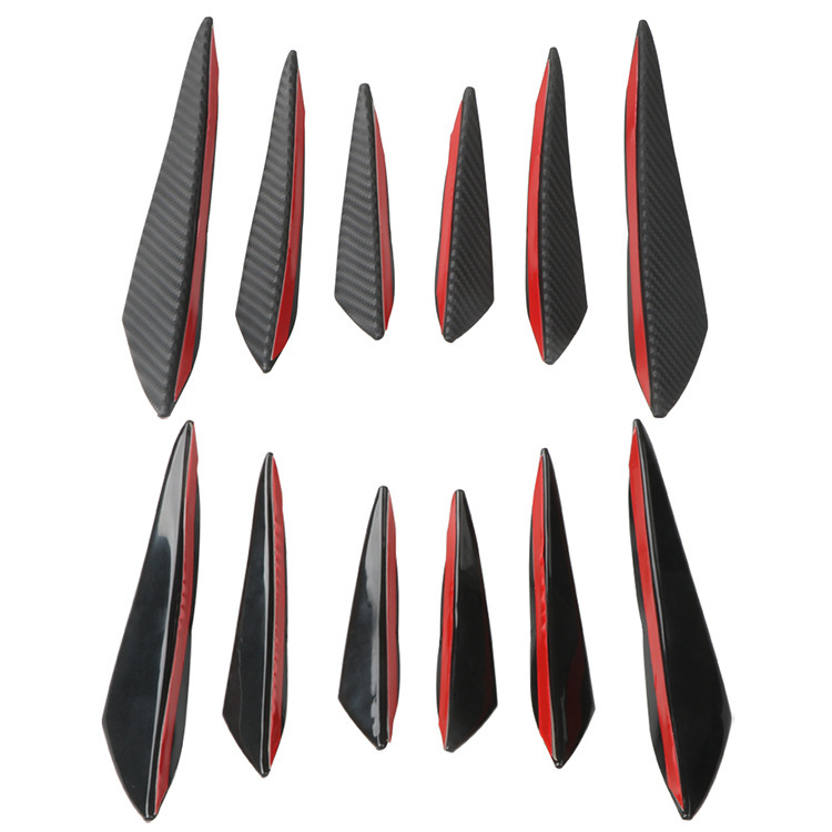 Automobile General Modification General Small Encircled 6 Pieces Air Knife Carbon Fiber Pattern Small Air Knife Modification Disturbing Front Bar
