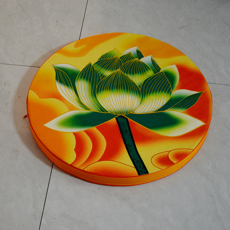 Коврик для молитвы из лотоса, табурет для молитвы, печатный футон, большой коврик, коврик для молитвы, круглый футон, съемный и washable домашний коврик для молитвы