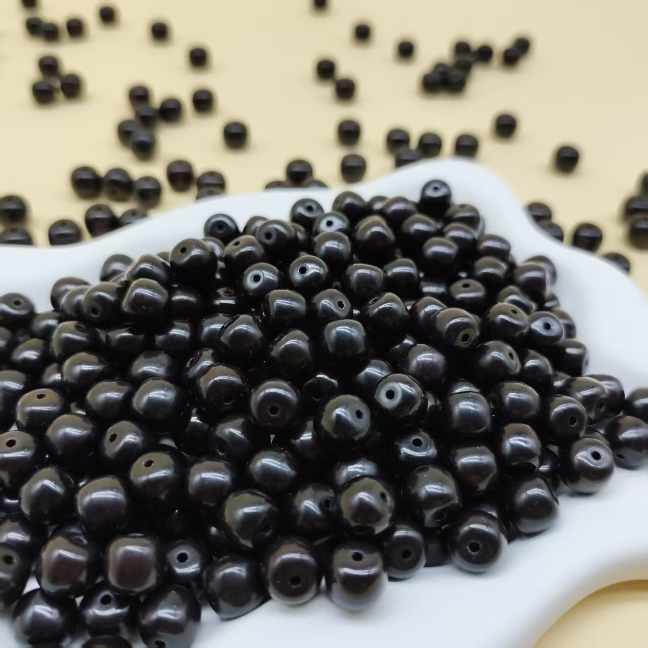 Manufacturer Wholesale Popular Ink Jade Heart Material Bodhi Root Buddha Beads Rosary Bracelet Wenwan Wrapped Around the Finger Soft DIY Loose Beads