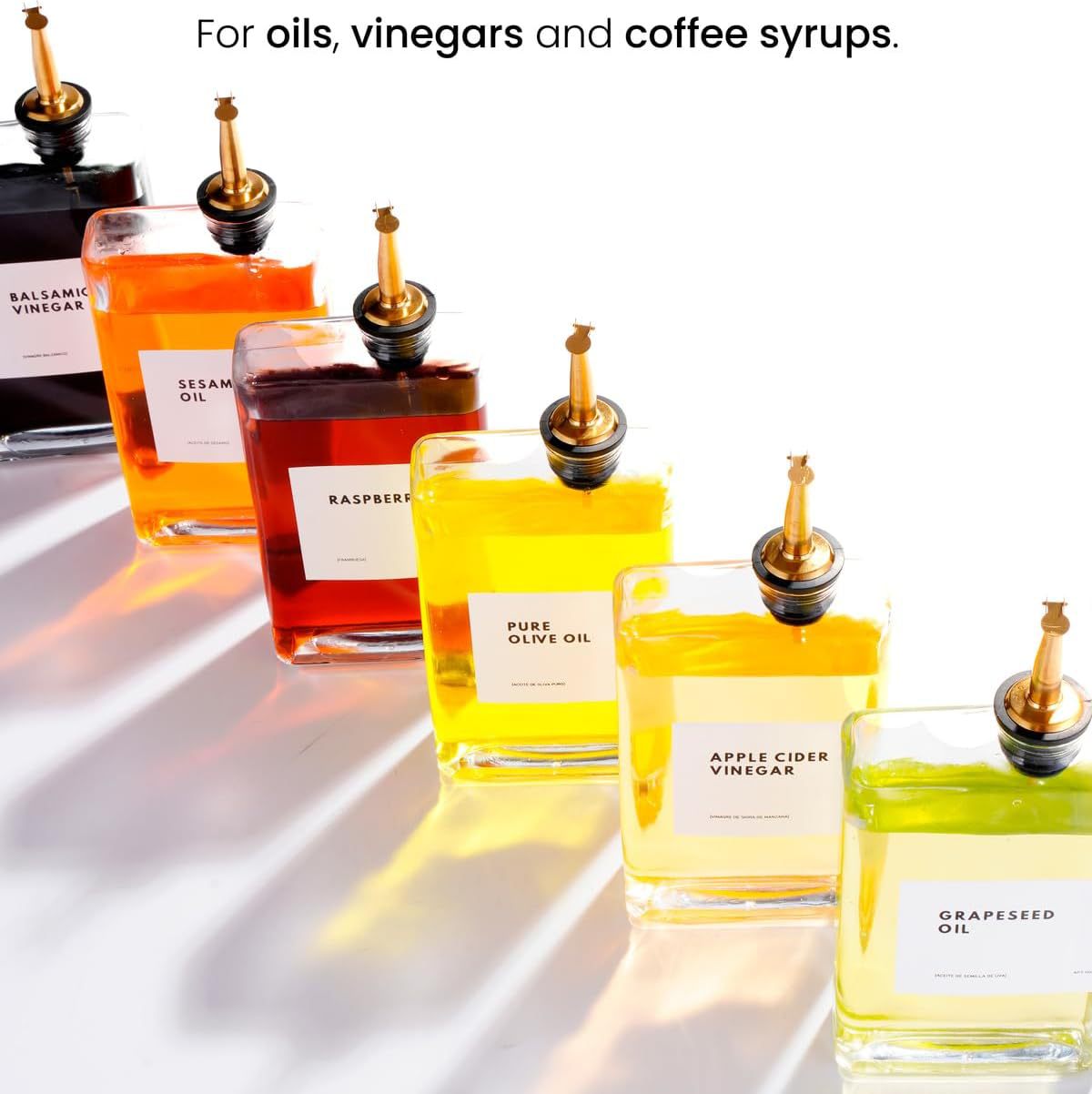 500ML glass bottle 16.9oz crystal white 350ML seasoning juice oil and vinegar dispenser glass oil control nozzle bottle