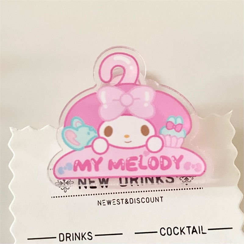 Sanrio Clip Coulomy Merlot Clip PP Clip Cartoon Cute Q Version ins Wind Transparent Clip