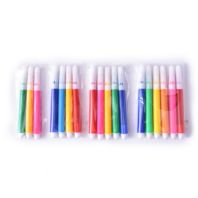 Factory children's art supplies washable color brush graffiti pen 3/4/5/6/8 color bag children's watercolor pen
