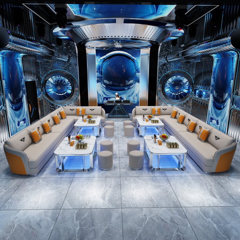 Factory Direct Sales Classy Ktv Sofa Commercial Bar Business Accessible Luxury Small Sofa Box U-Shaped Card Seat Coffee Table Combination