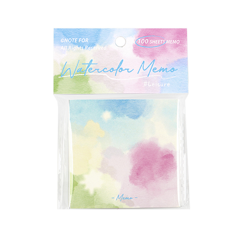 NOTE FOR100 Notes Watercolor Notepad Series Creative Tearable Non-sticky Office Memo Message Paper