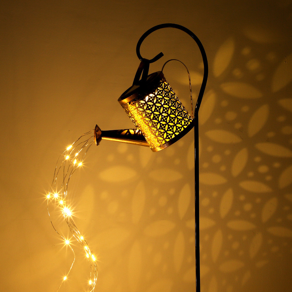 temu new fairy ground plug solar kettle lights flowing water flashing small size kettle lawn lights decorative lighting