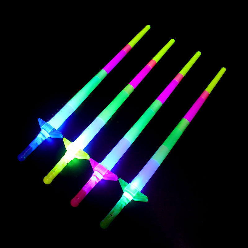 Luminous Four-Section Stick Hot Selling Large Shrink Stick Luminous Stick Flash Stick Four-Section Telescopic Fluorescent Stick Manufacturer Wholesale
