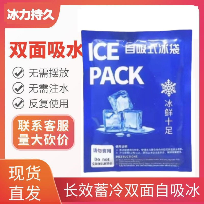 Оптовая продажа самозасасывающих двойных масок ледяной пакет фруктов свежих морепродуктов охлаждение экспресс замороженный пакет безводного хранения