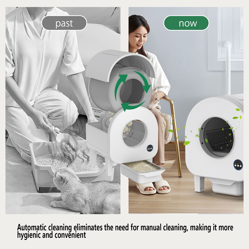 Smart Cat Litter Box, Large Capacity, Enclosed, Deodorizing, App Remote Control, Self-Cleaning, Intelligent Control