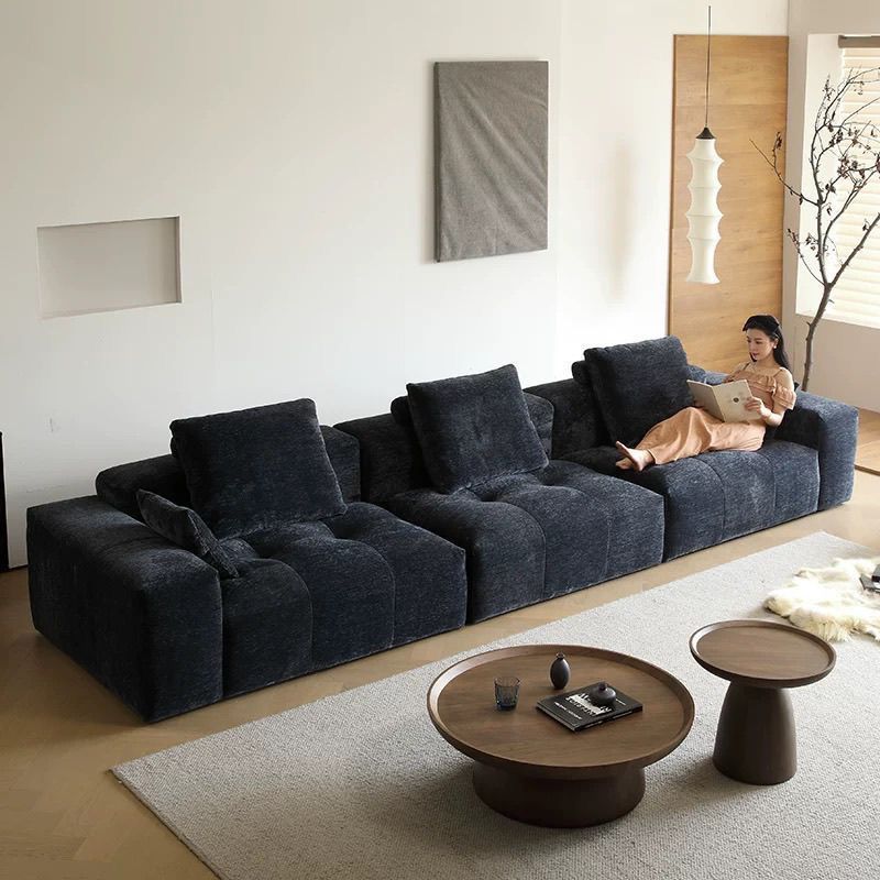 Pixel Sofa Cotton and Linen Black Fabric Sofa Italian Minimalist Module Combination Modern Living Room Corner Sofa