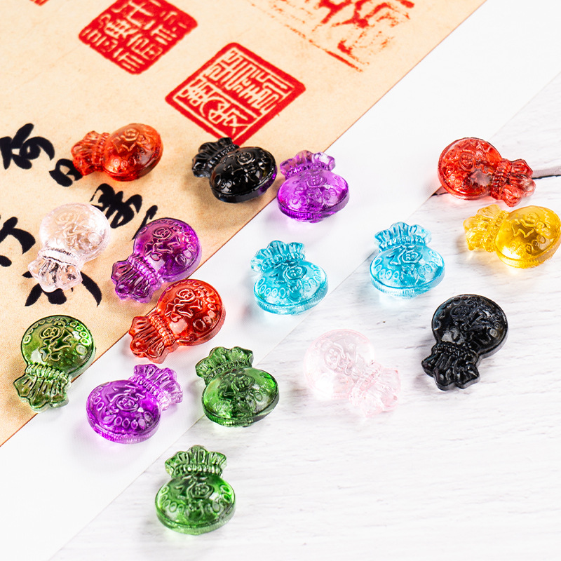 Citrine small lucky bag money bag decoration saving money box lucky treasure opening housewarming gift living room decoration