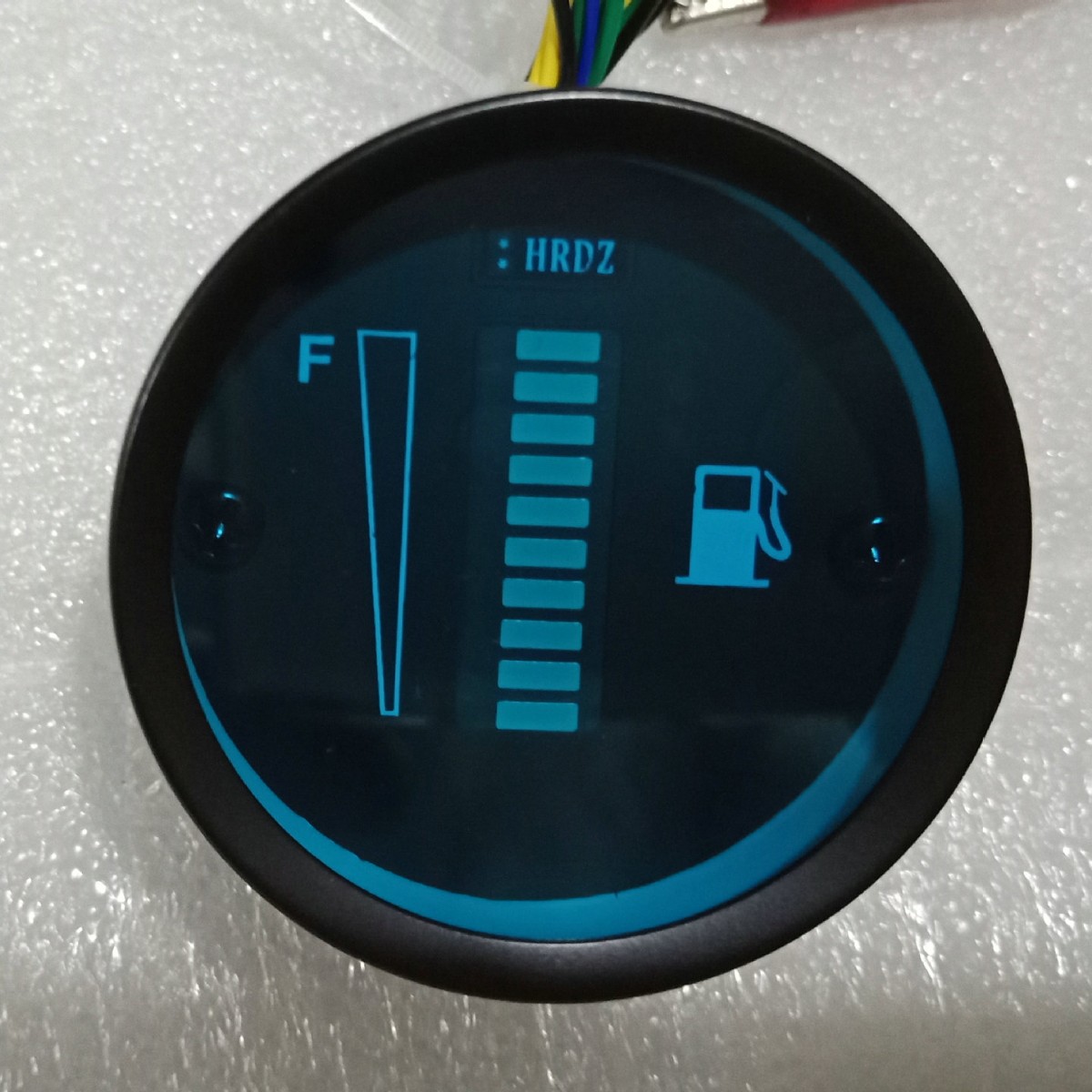 Car and motorcycle modified meter, iron shell LED display straight bar oil gauge, 12V Green display oil gauge