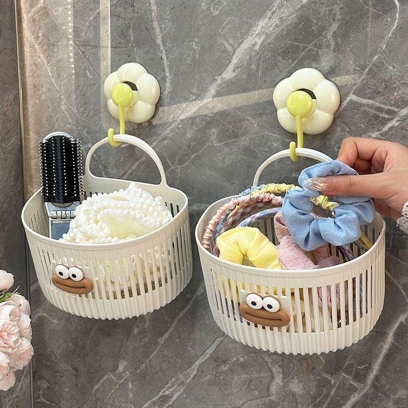 Multi-functional Small Hanging Basket Toilet Bathroom Discarded Face Towel Storage Basket Kitchen Dormitory Bedside Wall-mounted Hanging Basket