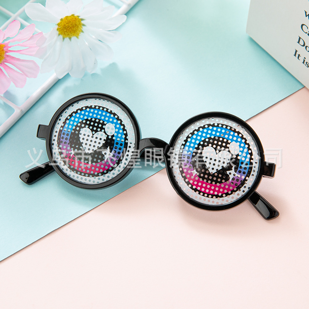 Creative selfie round frame rotatable eyeglass funny photo props personalized dance party funny glasses