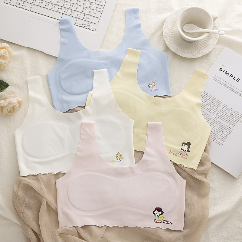 Developmental underwear girls summer thin ice silk seamless girl vest students 7-12 years old children bra students