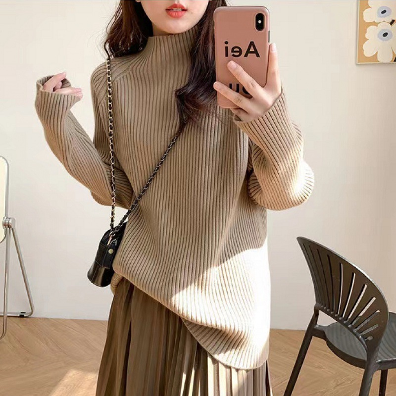 Breastfeeding Sweater Autumn and Winter Out Hot Mom Postpartum Breastfeeding Top 2024 Wear Loose Slimming Knitted Clothes