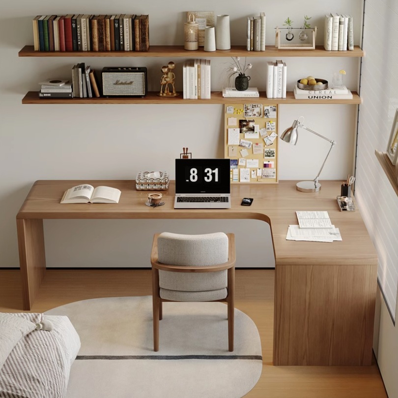 Simple Solid Wood L-shaped Desk Home Corner Computer Desk Student Study Writing Desk Bedroom Corner Workbench