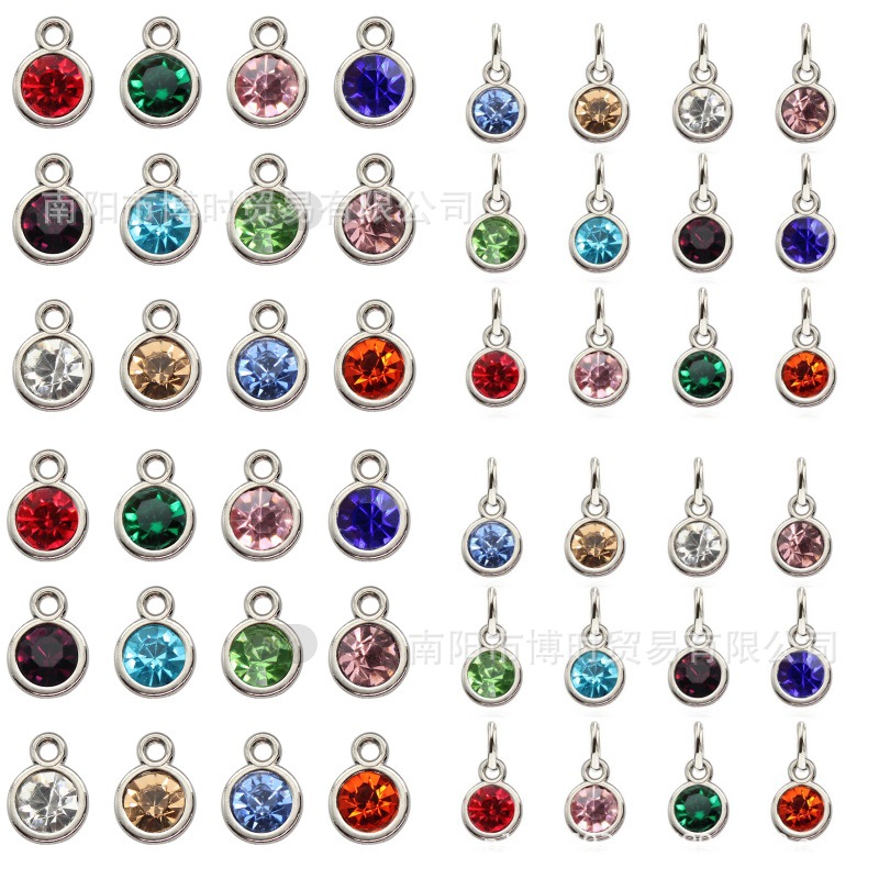 Кулон с цветным стеклом, усыпанный алмазами, двенадцатью камнями рождения, ювелирное изделие DIY аксессуары для домашних животных из сплава