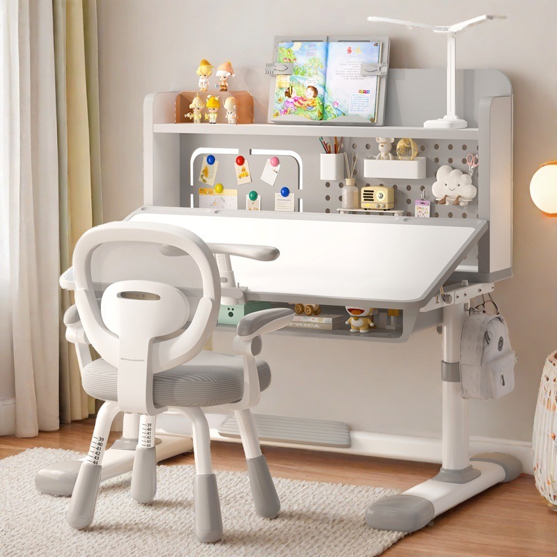 Новый комплект письменного стола для детей, полный набор для учебной комнаты, письменный стол для учащихся начальной школы, стол можно регулировать по высоте