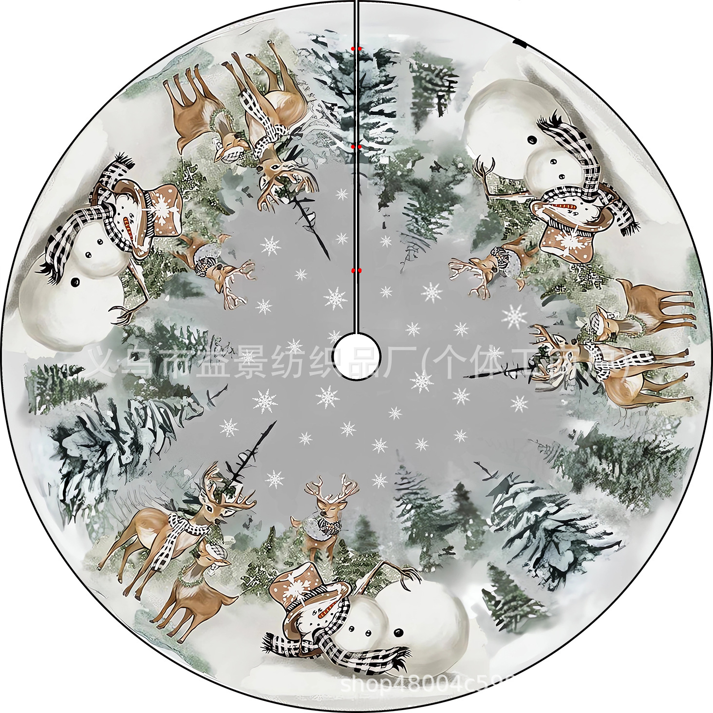 Юбка для елки с зимним снеговиком 36 дюймов