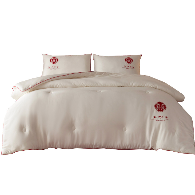 New wedding dowry double happiness quilt core winter quilt cashmere protein fiber quilt warm spring and autumn space quilt air conditioning quilt core