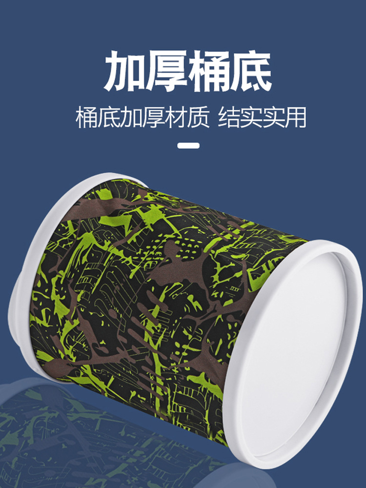 Folding bucket for sea-driven small fish bucket thickened with anti-jump mesh belt rope 2-13L fish bucket outdoor canvas bucket