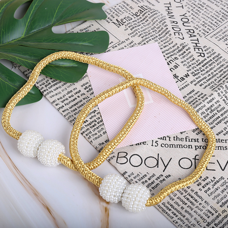 New curtain buckle curtain strap pearl buckle design non-perforated installation curtain rope manufacturers wholesale