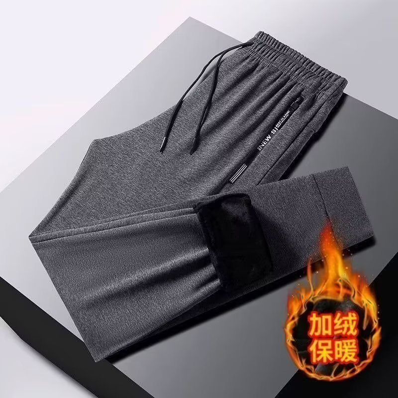 Pants Men's Spring and Autumn Summer 2024 New American Style Fashion Brand Straight Pants Boys Casual fleece-lined Sports Pants